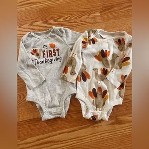 Carters first thanksgiving onesies 6M